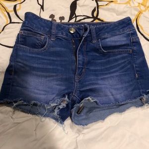 High waisted jean shorts